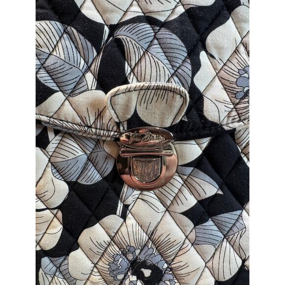Vera Bradley Attache/Laptop Bag Black and White Camellia Pattern *Retired* - Picture 11 of 14